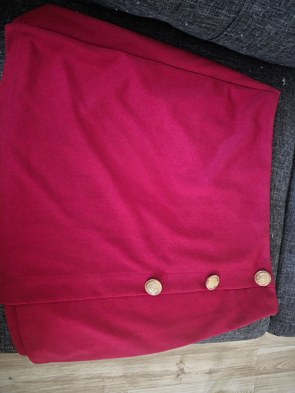 SHEIN Hot Pink Mini Skirt with Gold Button Trim